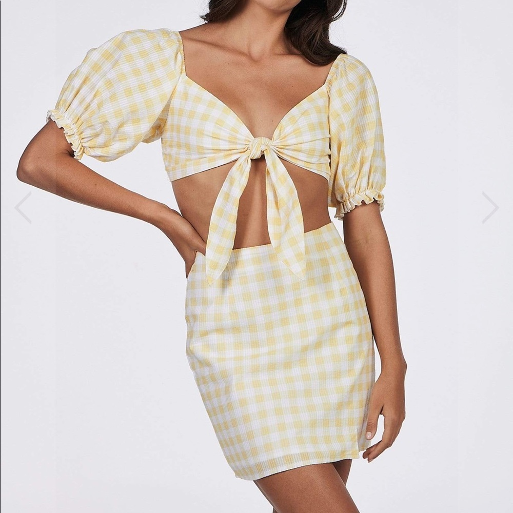 Charlie Holiday Yellow Gingham two piece set